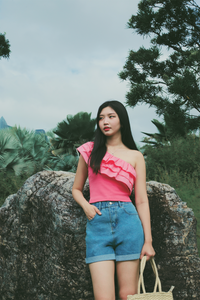 One Shoulder Ruffle