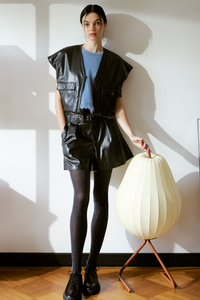 Belted Faux Leather Shorts