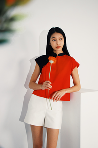 Mushroom Button Cheongsam Top