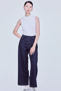 Self-Tie Denim Trousers