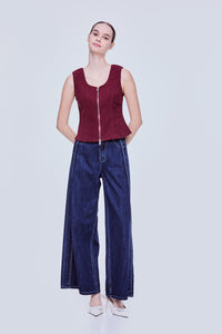 Sleeveless Zip Tank Top