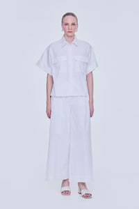 Pocketed Boxy Shirt Top