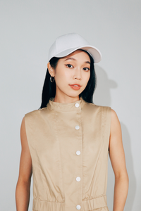 High Neck Buttoned Romper