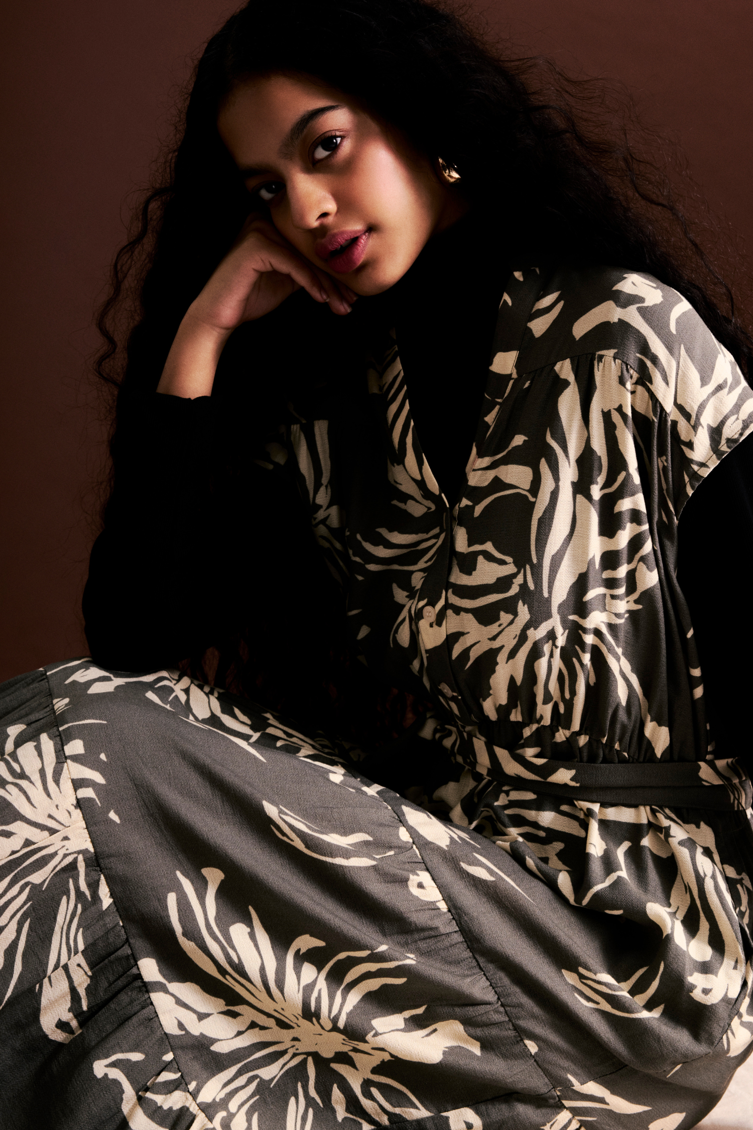 Printed Tiered Midaxi Dress