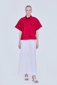 Pocketed Boxy Shirt Top