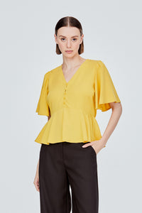 Buttoned Flare Blouse