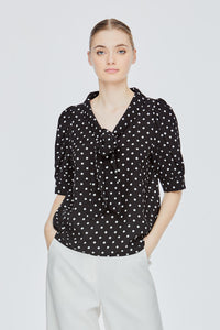 Polka Dot Ascot Blouse
