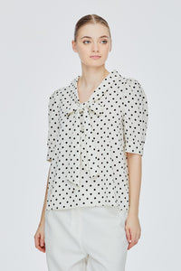 Polka Dot Ascot Blouse