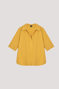 Collared Curved Hem Shirt