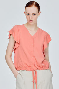 Ruffle Sleeve Blouse