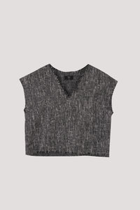 V-Neck Tweed Vest