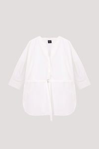 Belted V-Neck Blouse