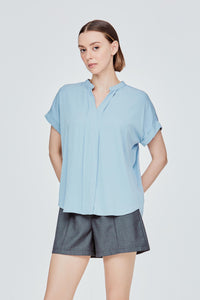 V-Neck Placket Magyar Blouse