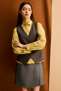 Striped Buttoned Waistcoat