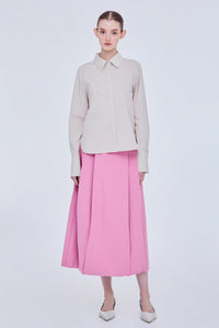 Basic Lengthen Cuffs Blouse