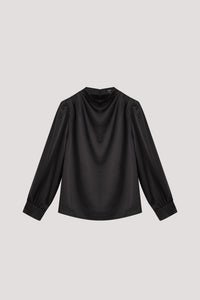 Shoulder Pleat Sheen Blouse