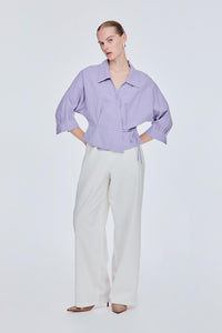 Cropped Wrap Blouse