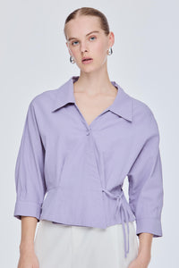 Cropped Wrap Blouse