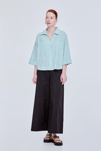 Seersucker Stripes Magyar Blouse