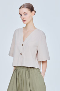 Relaxed V-Neck Blouse