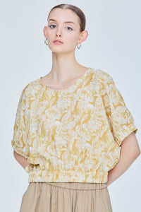 Printed Elasticised Cuff Blouse