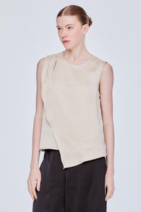 Asymmetrical Overlap Sleeveless Top