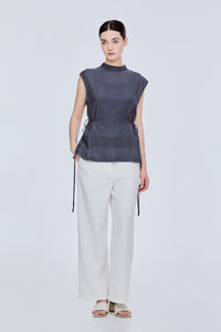 Semi Sheer Waist Ribbon Blouse