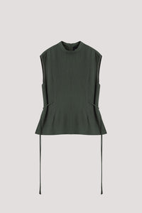 Semi Sheer Waist Ribbon Blouse