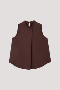 Pleated Sleeveless Sheen Blouse