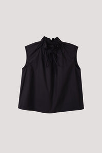 Ruffled Neck Sleeveless Blouse