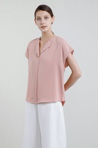 Surpliced Spread Collared Blouse