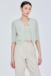 Chenille Short Sleeve Cardigan