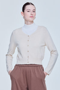 Cropped Decorated Hem Cardigan