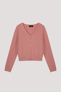 Cropped Decorated Hem Cardigan