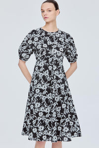Puff Sleeve Floral Mini Dress