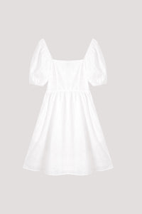 Eyelet Embroidered Puffed Sleeve Dress