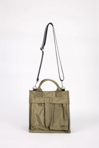 Utility Pocket Tote Bag - Army Green