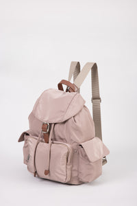 Drawstring Flap Backpack - Khaki Brown