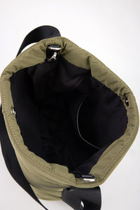 Padded Bucket Shoulder Bag - Army Green