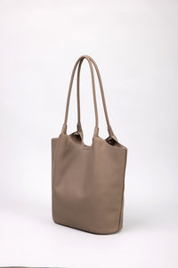 Soft Tote with Mini Flap Bag - Khaki