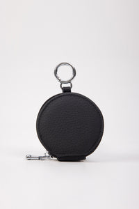 Mini Leather Coin Pouch - Black