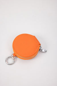 Mini Leather Coin Pouch - Orange
