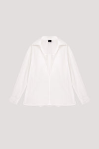 Deep V Neck Collared Shirt