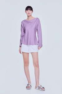 Cowl Neck Long Sleeve Blouse