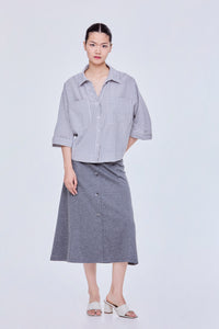 Seersucker Stripes Magyar Blouse