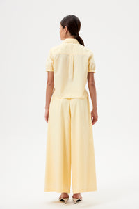 Lacing Collar Short Sleeve Shirt