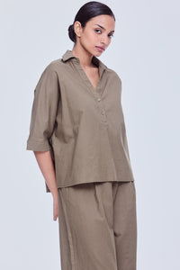 Half Sleeve V-Neck Blouse