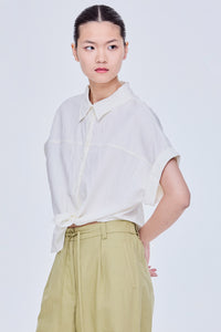 Self-Tie Crop Shirt