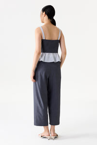 Striped Peplum Bustier Top