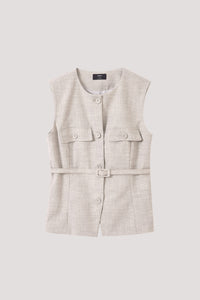 Belted Woven Vest Top